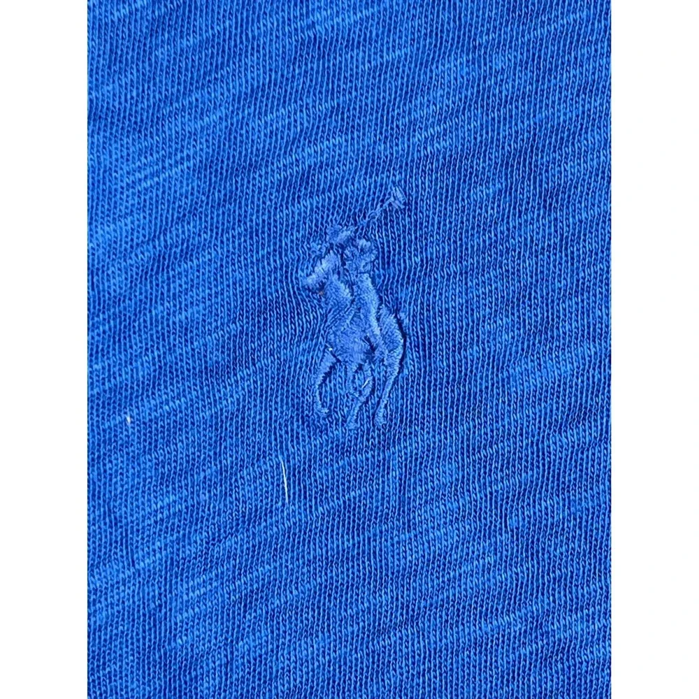 Ralph Lauren Sport T-Shirt Womens Small Blue Slub Knit Cotton Pony Logo Tee - Picture 8 of 8